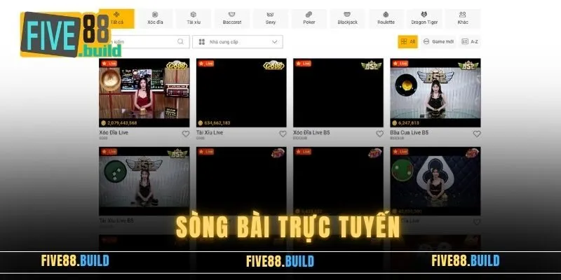 Vô số trò chơi hay tại nhà cái Five88