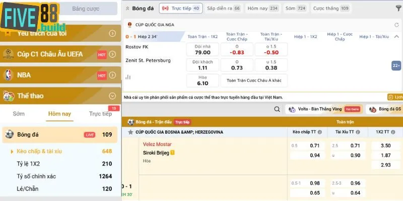 Những nhà cung cấp thể thao cho nhà cái FIVE88