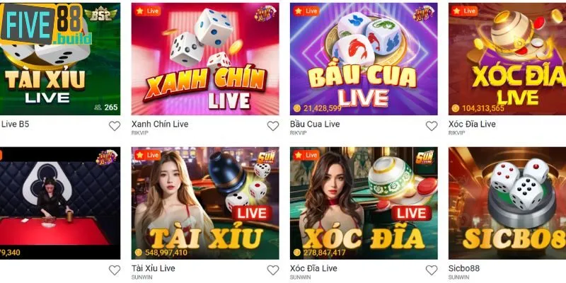 Đặc điểm nổi bật của sảnh đánh bài live